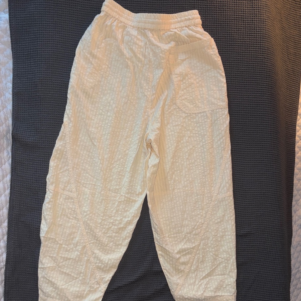 Urban Outfitters Light Cream Drawstring Jogger Pants 100% Cotton size Small New - Picture 6 of 11